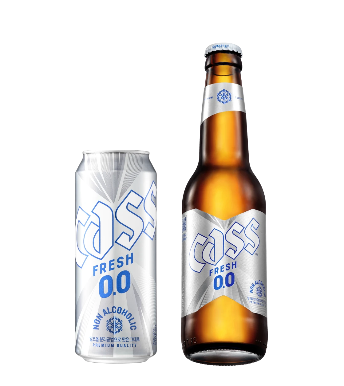 카스 0.0 병맥주와 캔맥주 제품 이미지