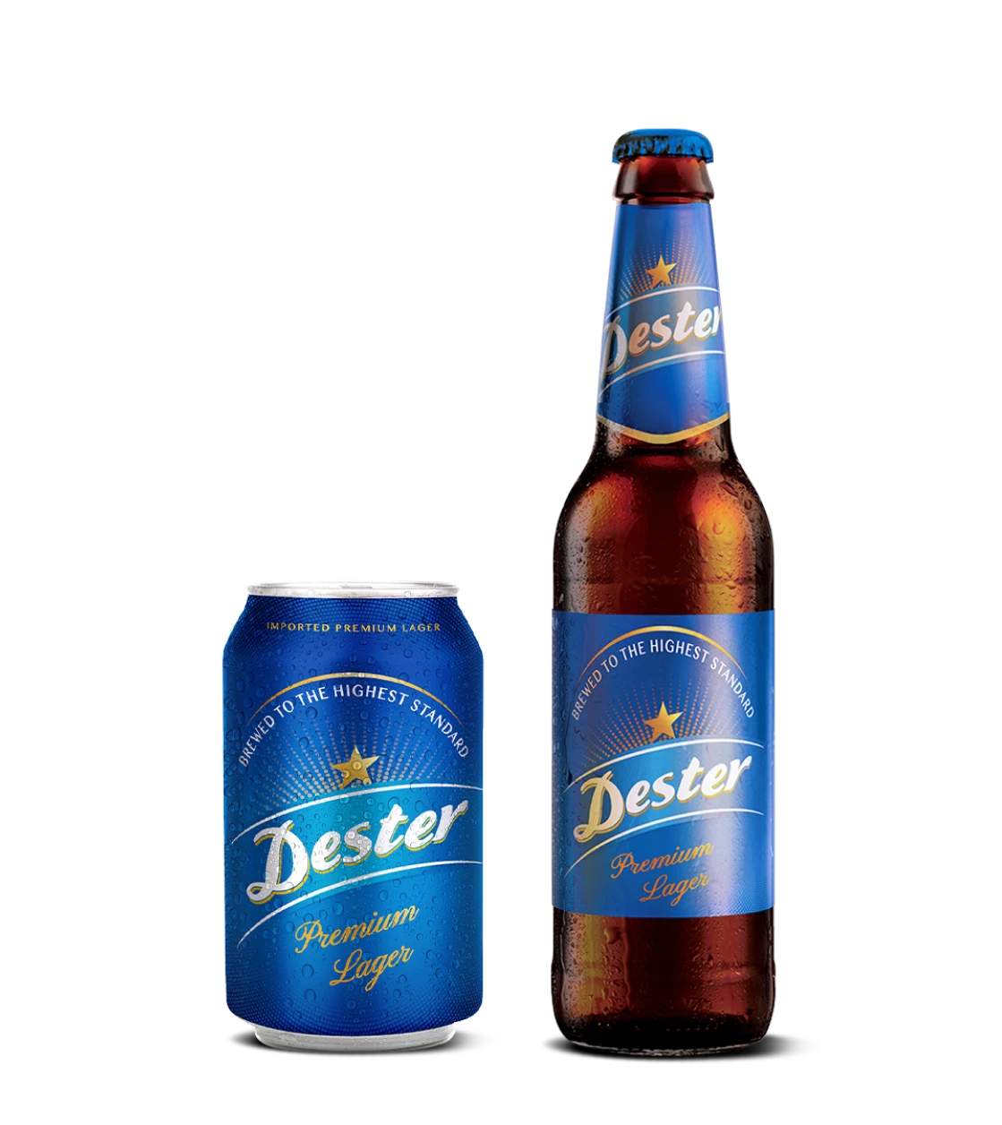 데스터 병맥주와 캔맥주 제품 이미지